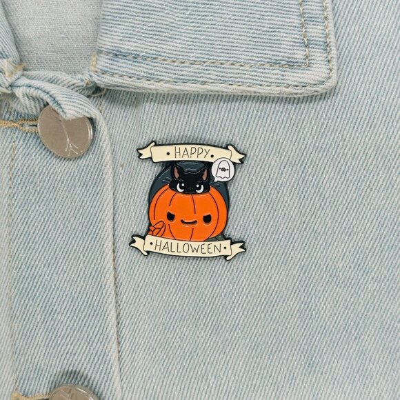 Unbranded Other - ☀️Oz Enamel Pins Halloween Punk Cute Ghost Pumpkin Skull Brooch Lapel Orange New